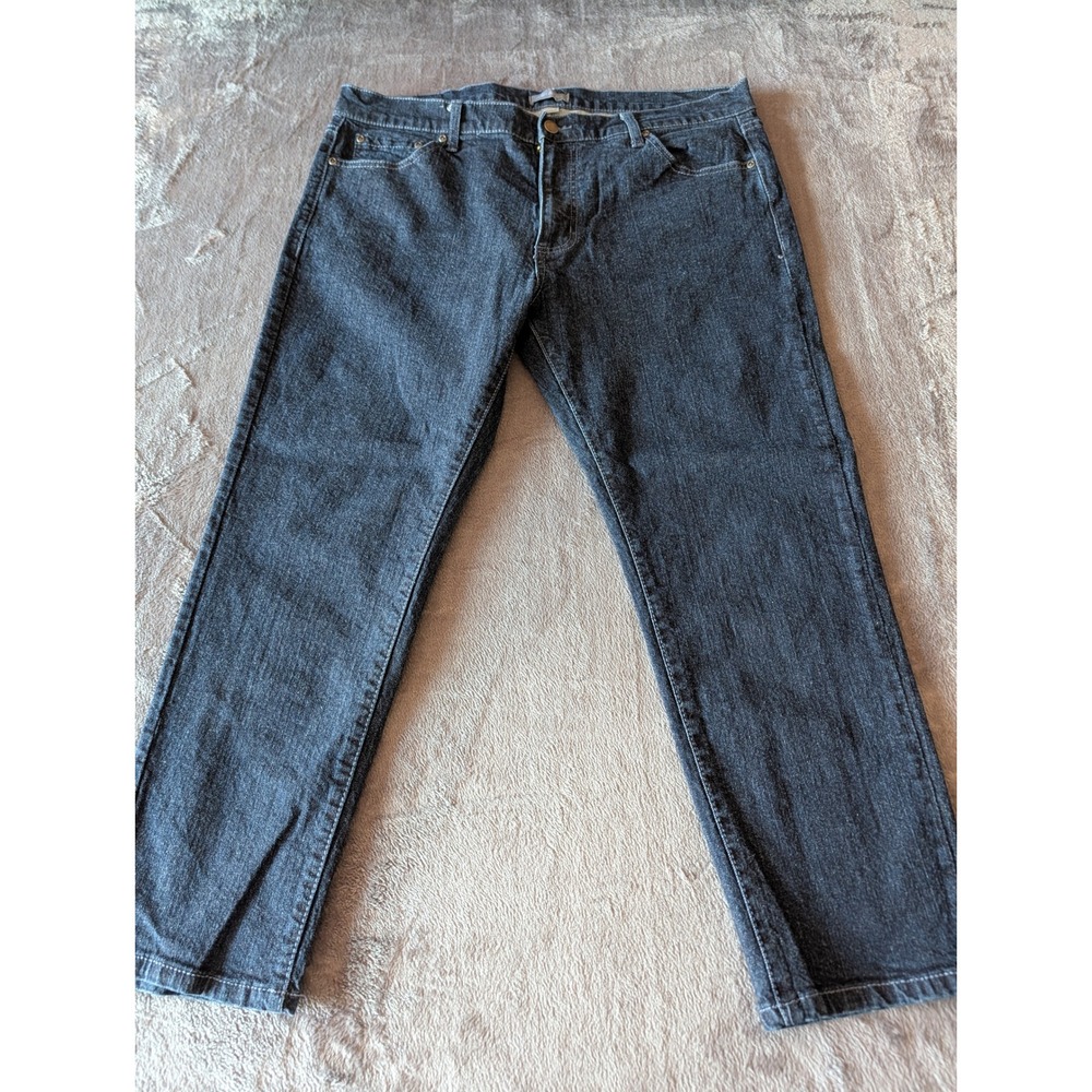 Ash & Erie Mens Essential Jeans Dark Indigo Stretch Denim 36x26 Tailored Fit